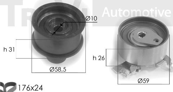 Trevi Automotive KD1071 - Kit de distribution cwaw.fr