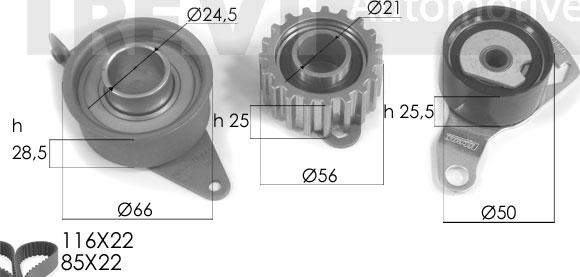 Trevi Automotive KD1157 - Kit de distribution cwaw.fr