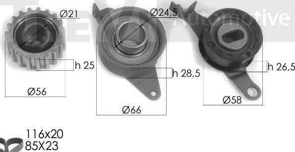 Trevi Automotive KD1124 - Kit de distribution cwaw.fr