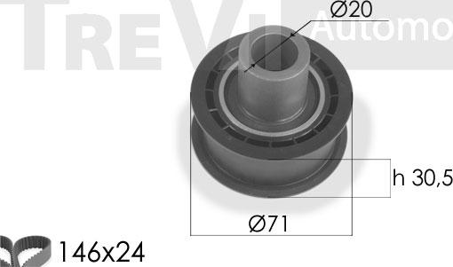 Trevi Automotive KD1128 - Kit de distribution cwaw.fr