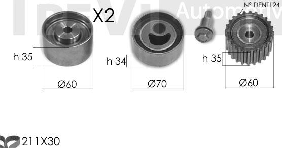 Trevi Automotive KD1398 - Kit de distribution cwaw.fr