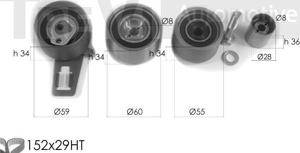 Trevi Automotive KD1304 - Kit de distribution cwaw.fr