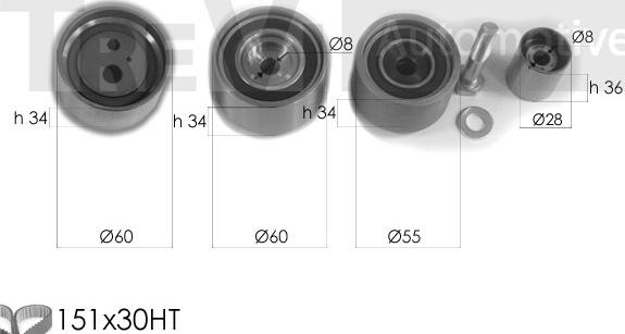 Trevi Automotive KD1305 - Kit de distribution cwaw.fr