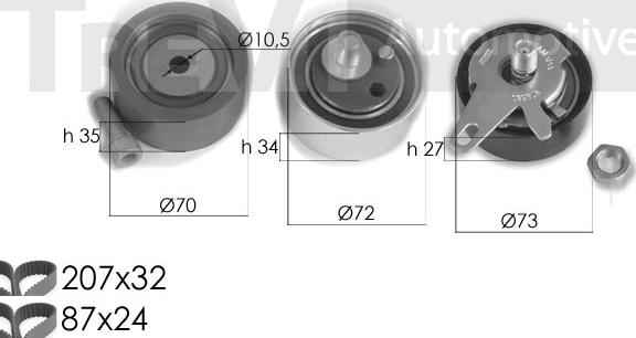 Trevi Automotive KD1294 - Kit de distribution cwaw.fr