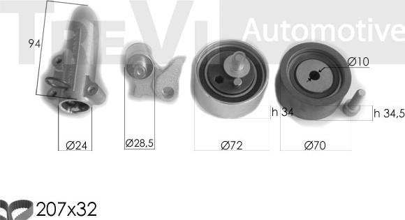 Trevi Automotive KD1298 - Kit de distribution cwaw.fr