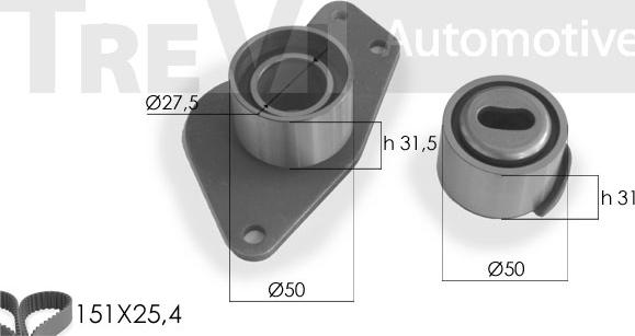 Trevi Automotive KD1200 - Kit de distribution cwaw.fr