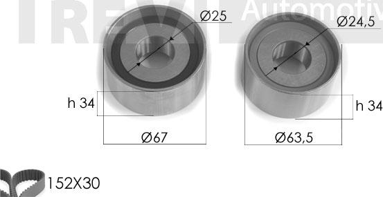 Trevi Automotive KD1216 - Kit de distribution cwaw.fr