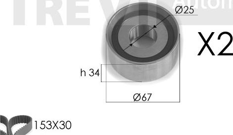 Trevi Automotive KD1218 - Kit de distribution cwaw.fr