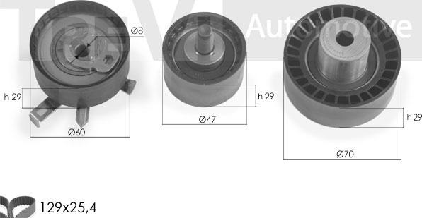 Trevi Automotive KD1280 - Kit de distribution cwaw.fr