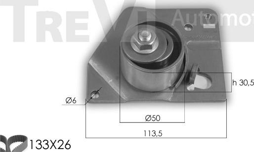 Trevi Automotive KD1274 - Kit de distribution cwaw.fr