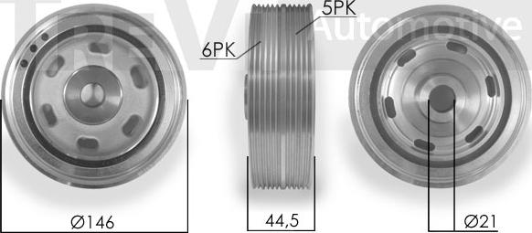 Trevi Automotive PC1044 - Poulie, vilebrequin cwaw.fr