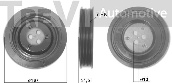 Trevi Automotive PC1047 - Poulie, vilebrequin cwaw.fr