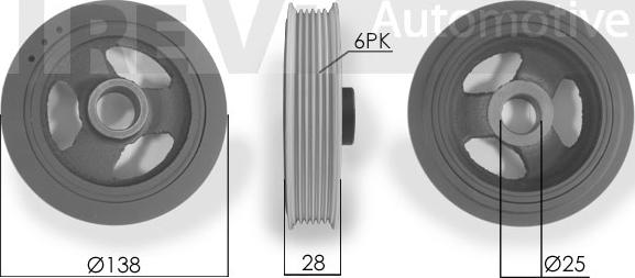 Trevi Automotive PC1206 - Poulie, vilebrequin cwaw.fr