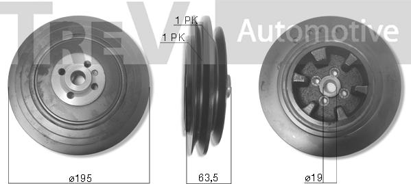 Trevi Automotive PC1283 - Poulie, vilebrequin cwaw.fr