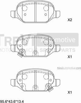 Trevi Automotive PF1495 - Kit de plaquettes de frein, frein à disque cwaw.fr