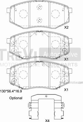 Trevi Automotive PF1491 - Kit de plaquettes de frein, frein à disque cwaw.fr