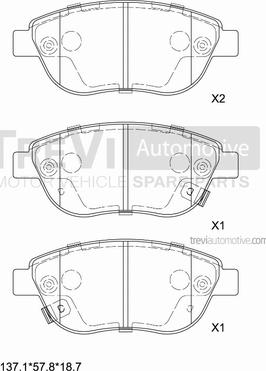 Trevi Automotive PF1493 - Kit de plaquettes de frein, frein à disque cwaw.fr