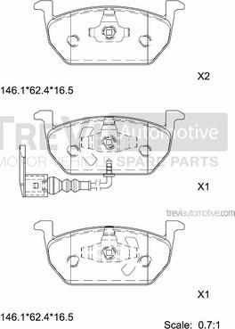 Trevi Automotive PF1492 - Kit de plaquettes de frein, frein à disque cwaw.fr