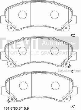 Trevi Automotive PF1449 - Kit de plaquettes de frein, frein à disque cwaw.fr