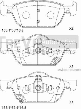 Trevi Automotive PF1444 - Kit de plaquettes de frein, frein à disque cwaw.fr