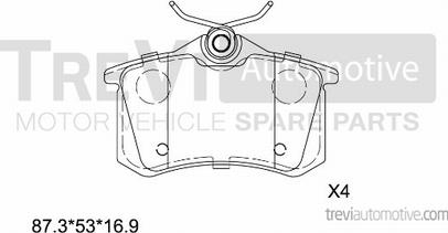 Trevi Automotive PF1440 - Kit de plaquettes de frein, frein à disque cwaw.fr