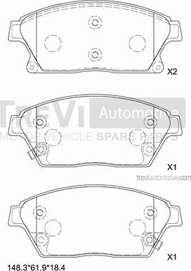 Trevi Automotive PF1442 - Kit de plaquettes de frein, frein à disque cwaw.fr