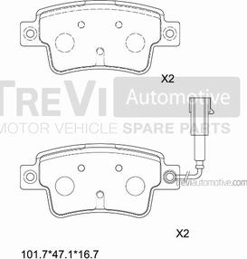 Trevi Automotive PF1455 - Kit de plaquettes de frein, frein à disque cwaw.fr