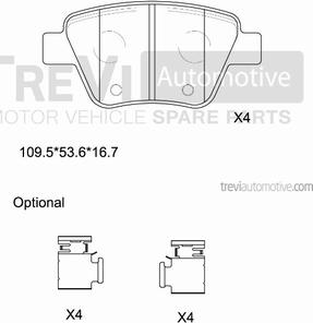 Trevi Automotive PF1451 - Kit de plaquettes de frein, frein à disque cwaw.fr