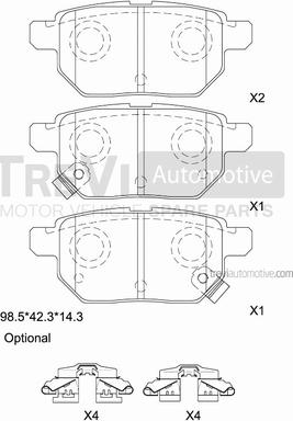 Trevi Automotive PF1458 - Kit de plaquettes de frein, frein à disque cwaw.fr