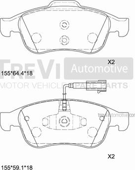 Trevi Automotive PF1457 - Kit de plaquettes de frein, frein à disque cwaw.fr