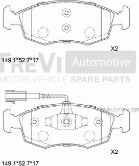 Trevi Automotive PF1464 - Kit de plaquettes de frein, frein à disque cwaw.fr