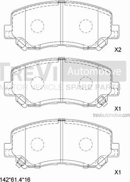 Trevi Automotive PF1466 - Kit de plaquettes de frein, frein à disque cwaw.fr