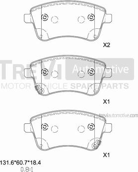 Trevi Automotive PF1461 - Kit de plaquettes de frein, frein à disque cwaw.fr