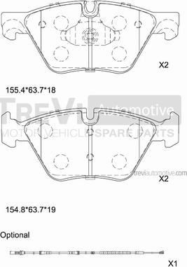 Trevi Automotive PF1468 - Kit de plaquettes de frein, frein à disque cwaw.fr