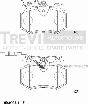 Trevi Automotive PF1462 - Kit de plaquettes de frein, frein à disque cwaw.fr