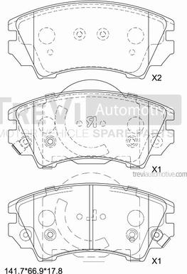 Trevi Automotive PF1419 - Kit de plaquettes de frein, frein à disque cwaw.fr