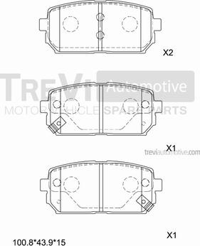 Trevi Automotive PF1414 - Kit de plaquettes de frein, frein à disque cwaw.fr