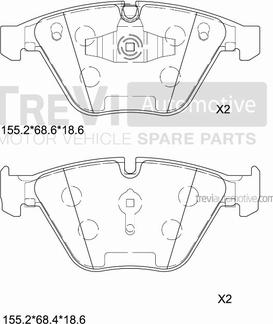 Trevi Automotive PF1413 - Kit de plaquettes de frein, frein à disque cwaw.fr