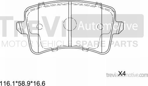 Trevi Automotive PF1412 - Kit de plaquettes de frein, frein à disque cwaw.fr