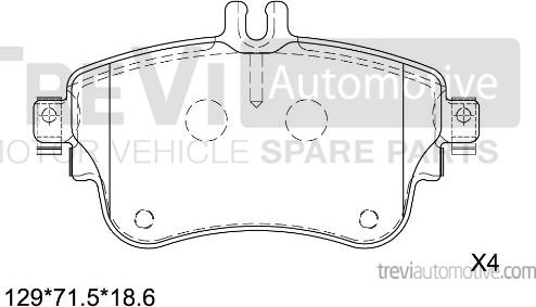 Trevi Automotive PF1485 - Kit de plaquettes de frein, frein à disque cwaw.fr