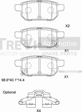 Trevi Automotive PF1486 - Kit de plaquettes de frein, frein à disque cwaw.fr