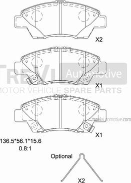 Trevi Automotive PF1480 - Kit de plaquettes de frein, frein à disque cwaw.fr