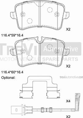 Trevi Automotive PF1481 - Kit de plaquettes de frein, frein à disque cwaw.fr