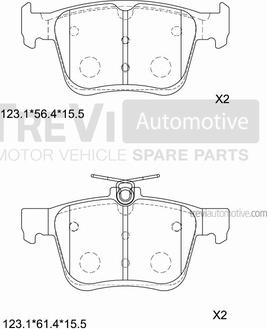 Trevi Automotive PF1488 - Kit de plaquettes de frein, frein à disque cwaw.fr