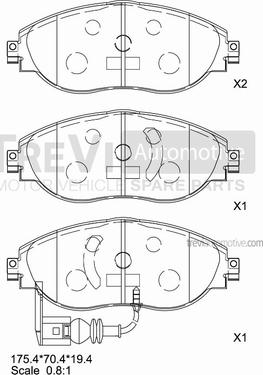 Trevi Automotive PF1483 - Kit de plaquettes de frein, frein à disque cwaw.fr