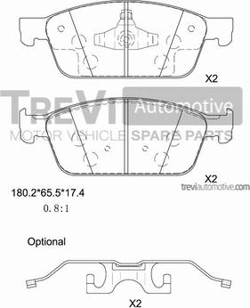 Trevi Automotive PF1482 - Kit de plaquettes de frein, frein à disque cwaw.fr