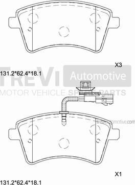 Trevi Automotive PF1439 - Kit de plaquettes de frein, frein à disque cwaw.fr