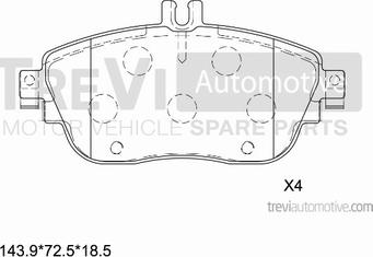 Trevi Automotive PF1435 - Kit de plaquettes de frein, frein à disque cwaw.fr