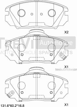 Trevi Automotive PF1436 - Kit de plaquettes de frein, frein à disque cwaw.fr