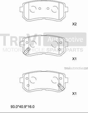 Trevi Automotive PF1430 - Kit de plaquettes de frein, frein à disque cwaw.fr